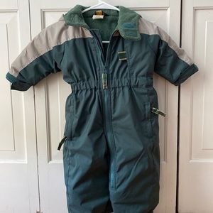 forest green baby snowsuit